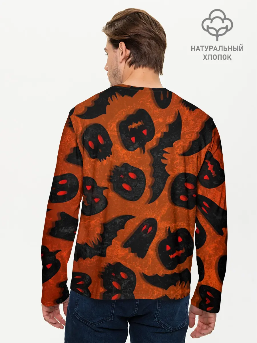 Мужской лонгслив базовый / Halloween print (P007_P004ooo3026083, P004ooo3026083)