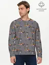 Мужской лонгслив базовый / Кот с тыквой хэллоуин (P007_P004ooo3025871, P004ooo3025871)