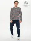 Мужской лонгслив базовый / Кот с тыквой хэллоуин (P007_P004ooo3025871, P004ooo3025871)