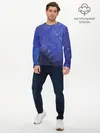 Мужской лонгслив базовый / Синие акварельные мазки (P007_P004ooo3027095, P004ooo3027095)