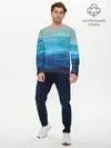 Мужской лонгслив базовый / Небесные потеки (P007_P004ooo3027233, P004ooo3027233)