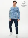 Мужской лонгслив базовый / Джинсовые мазки (P007_P004ooo3027243, P004ooo3027243)