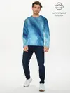 Мужской лонгслив базовый / Голубой мрамор (P007_P004ooo3027269, P004ooo3027269)