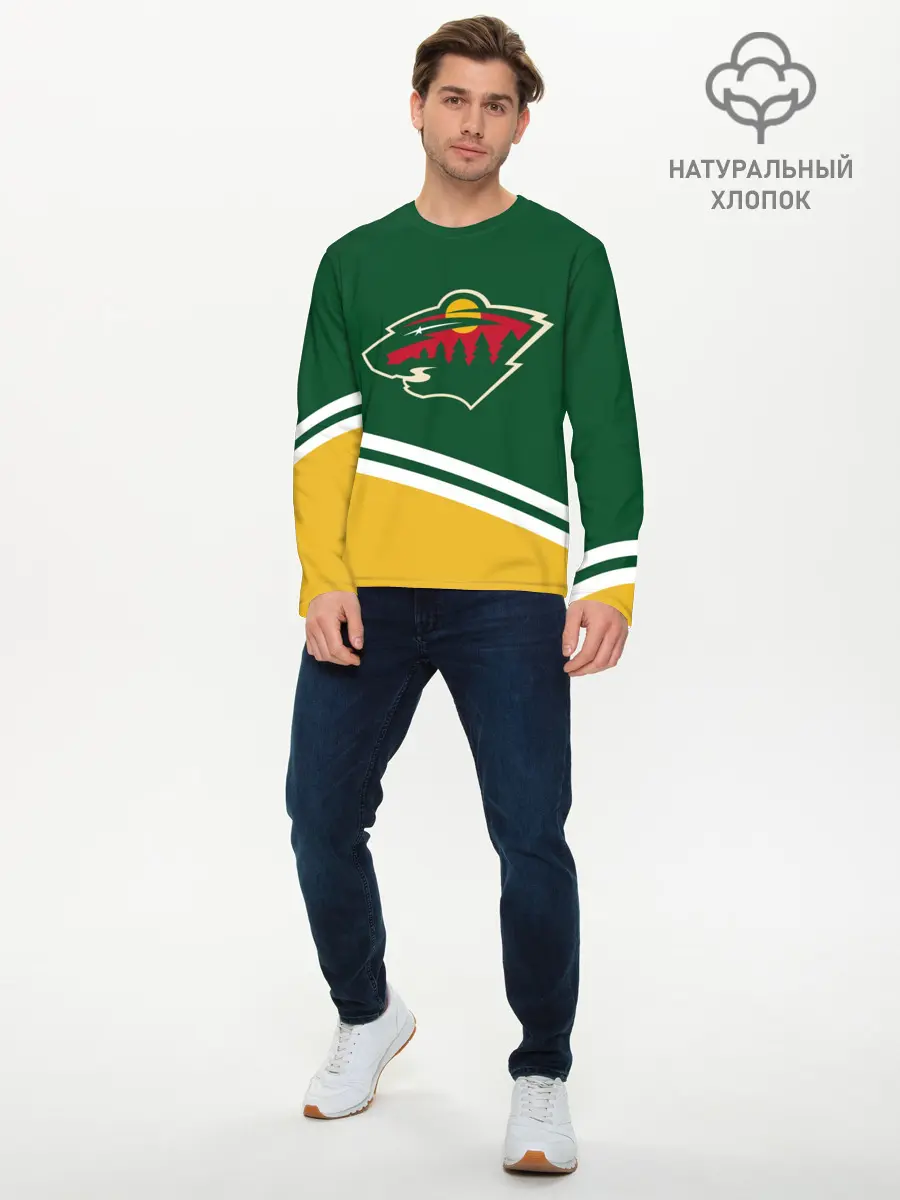 Мужской лонгслив базовый / Minnesota Wild NHL (P007_P004ooo3027319, P004ooo3027319)
