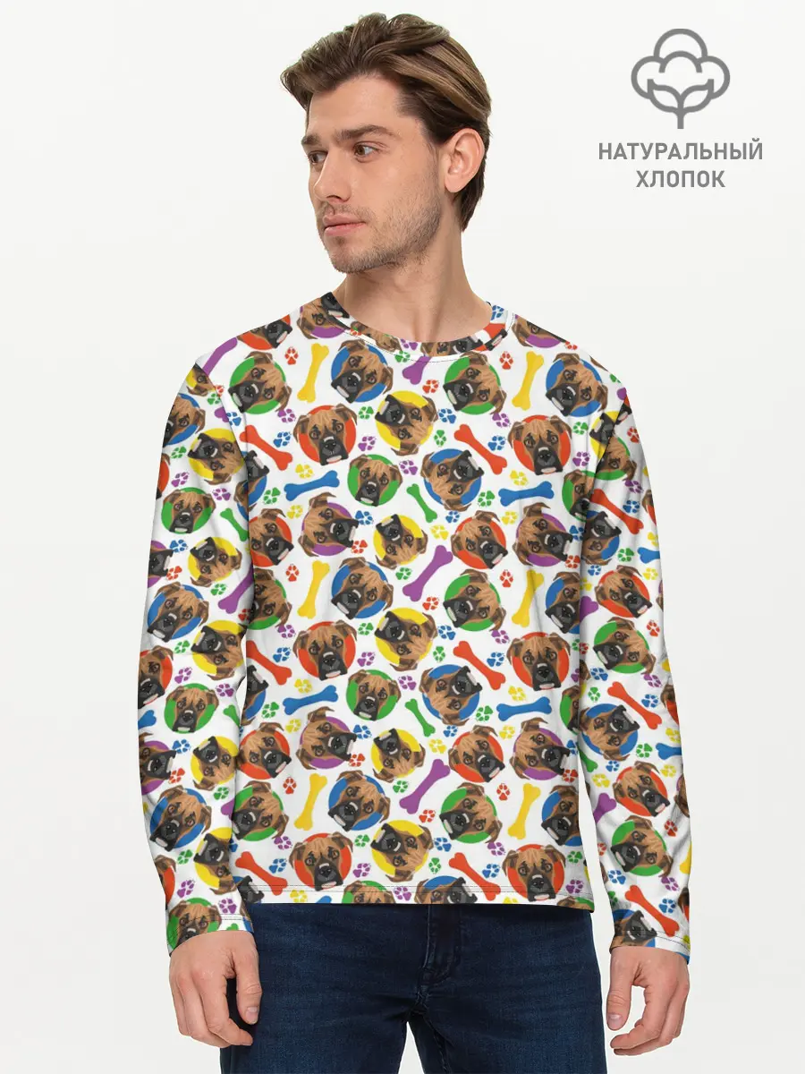 Мужской лонгслив базовый / Немецкий Боксёр (P007_P004ooo3027937, P004ooo3027937)