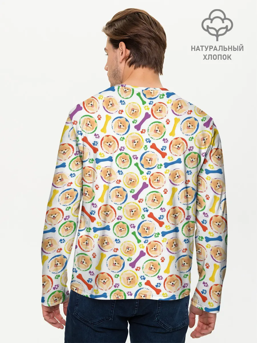 Мужской лонгслив базовый / Чау-Чау (P007_P004ooo3028059, P004ooo3028059)