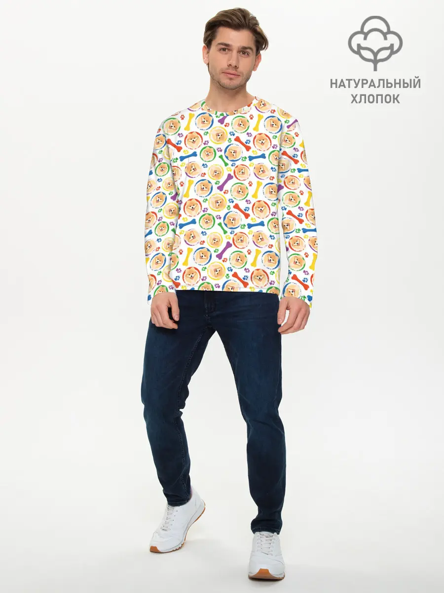 Мужской лонгслив базовый / Чау-Чау (P007_P004ooo3028059, P004ooo3028059)