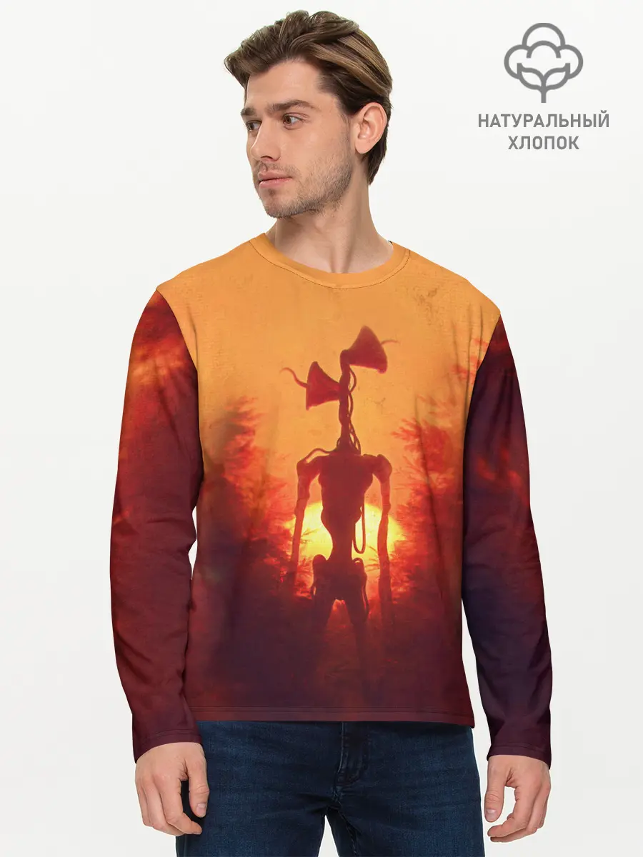Мужской лонгслив базовый / СИРЕНОГОЛОВЫЙ НА ЗАКАТЕ (P007_P004ooo3028139, P004ooo3028139)