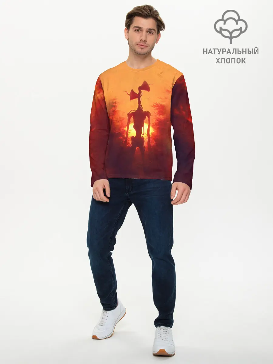 Мужской лонгслив базовый / СИРЕНОГОЛОВЫЙ НА ЗАКАТЕ (P007_P004ooo3028139, P004ooo3028139)