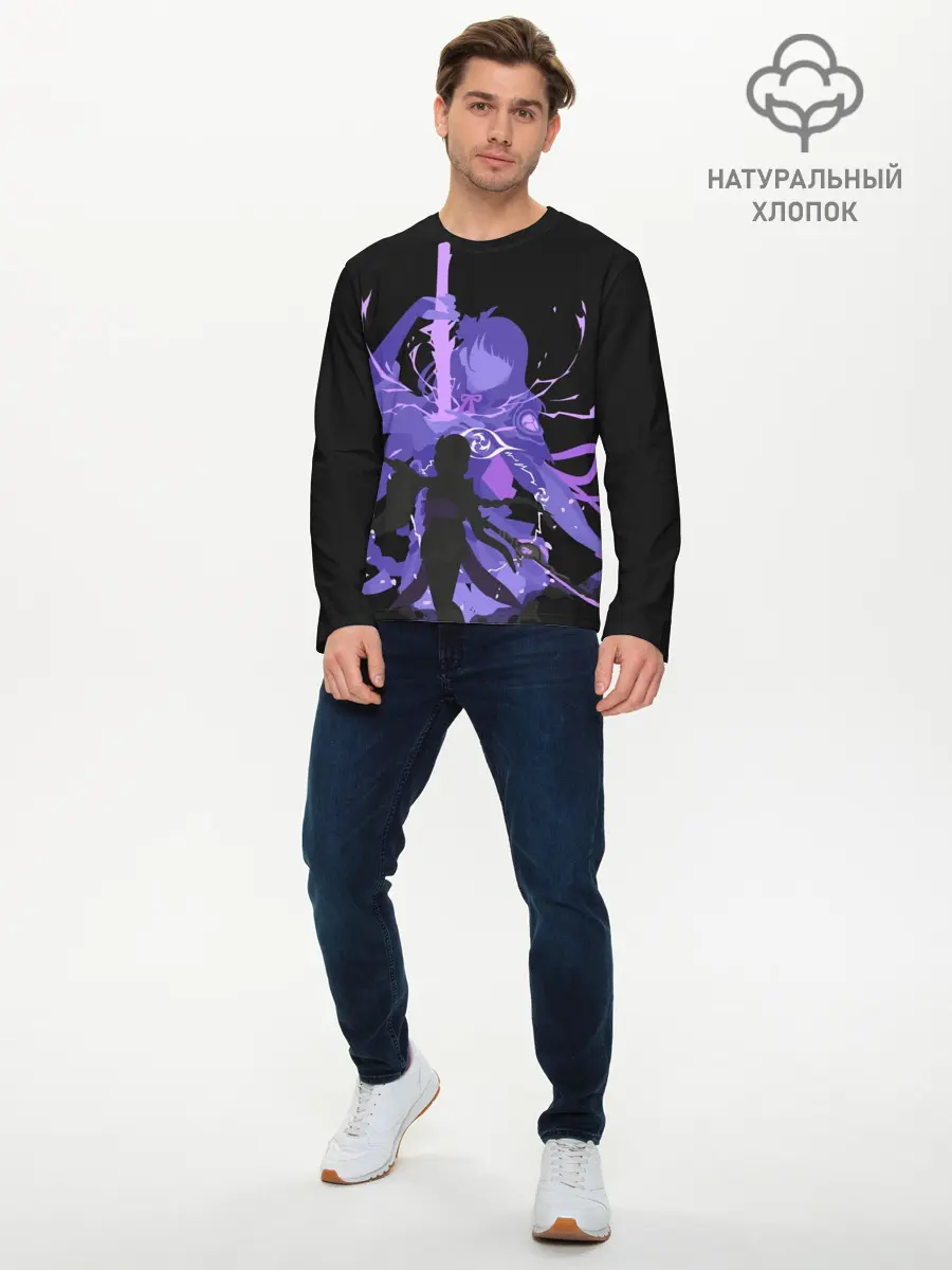 Мужской лонгслив базовый / Genshin Impact Raiden (P007_P004ooo3028195, P004ooo3028195)