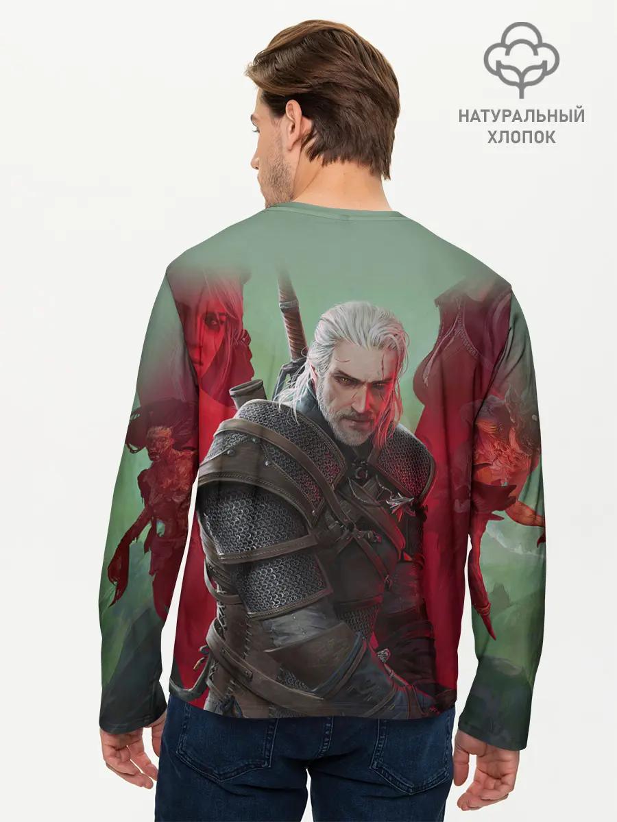 Мужской лонгслив базовый / ВЕДЬМАК | THE WITCHER | ГЕРАЛЬТ С МЕЧОМ (P007_P004ooo3029033, P004ooo3029033)