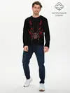 Мужской лонгслив базовый / Красно белый паук (P007_P004ooo3029711, P004ooo3029711)
