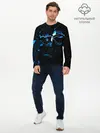 Мужской лонгслив базовый / Осколки стекла и молния (P007_P004ooo3029911, P004ooo3029911)