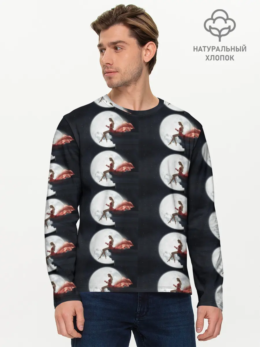 Мужской лонгслив базовый / Лунная девушка (P007_P004ooo3031157, P004ooo3031157)