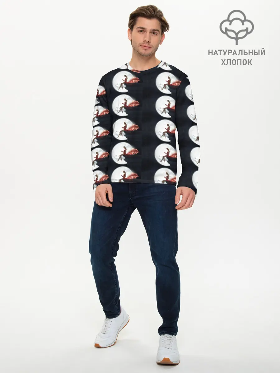 Мужской лонгслив базовый / Лунная девушка (P007_P004ooo3031157, P004ooo3031157)