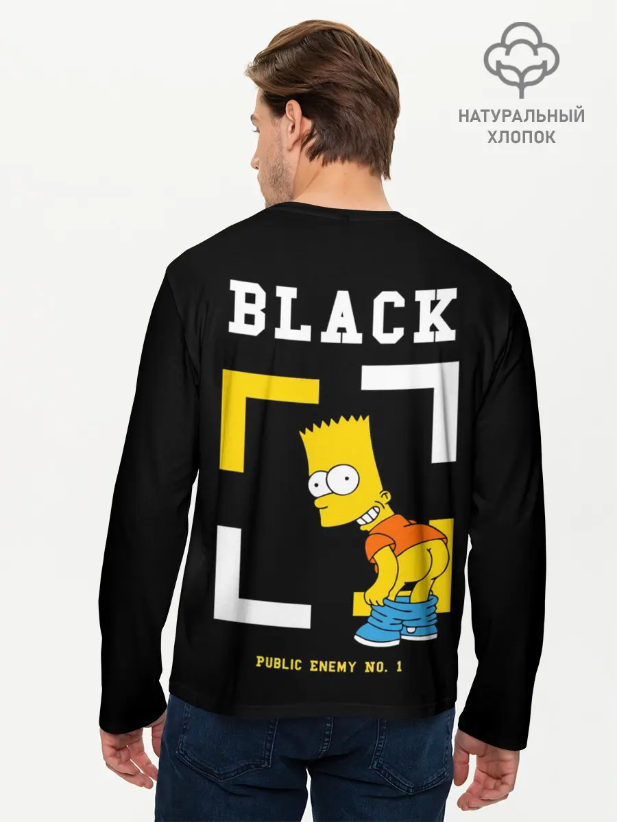 Мужской лонгслив базовый / Симпсоны х ON BLACK (P007_P004ooo3030879, P004ooo3030879)