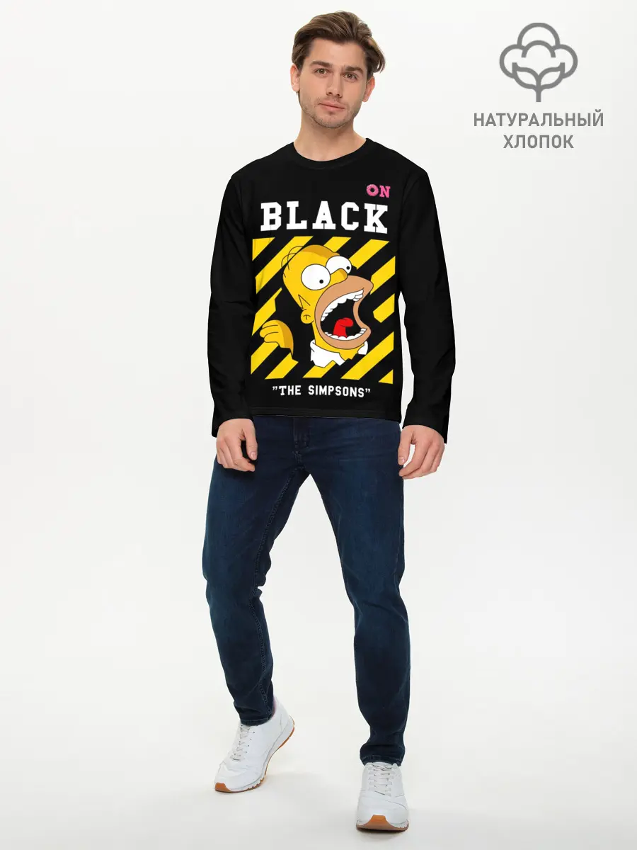 Мужской лонгслив базовый / Симпсоны х ON BLACK (P007_P004ooo3030879, P004ooo3030879)