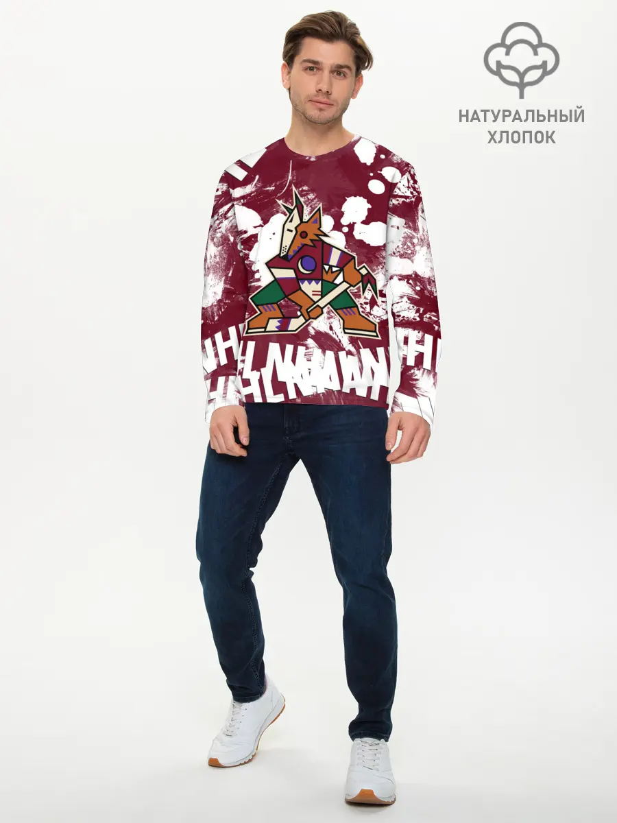 Мужской лонгслив базовый / Аризона Койотис, НХЛ (P007_P004ooo3031505, P004ooo3031505)