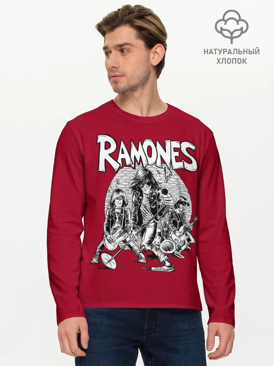 Мужской лонгслив базовый / BW Ramones (P007_P004ooo3031479, P004ooo3031479)