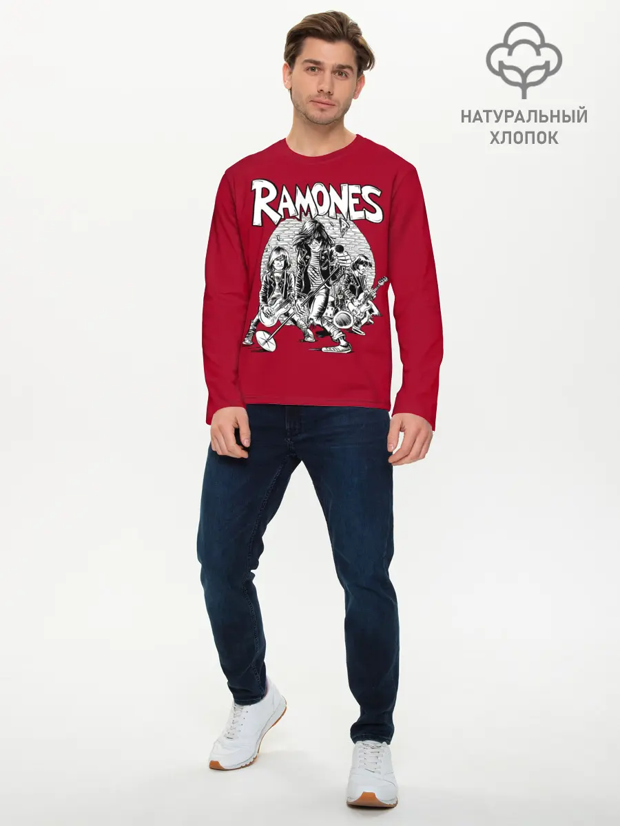 Мужской лонгслив базовый / BW Ramones (P007_P004ooo3031479, P004ooo3031479)