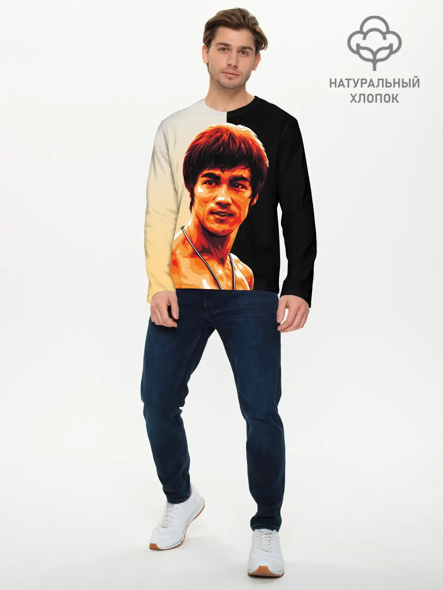 Мужской лонгслив базовый / Будь водой (P007_P004ooo3031693, P004ooo3031693)