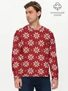 Мужской лонгслив базовый / Снежный орнамент (P007_P004ooo3032377, P004ooo3032377)