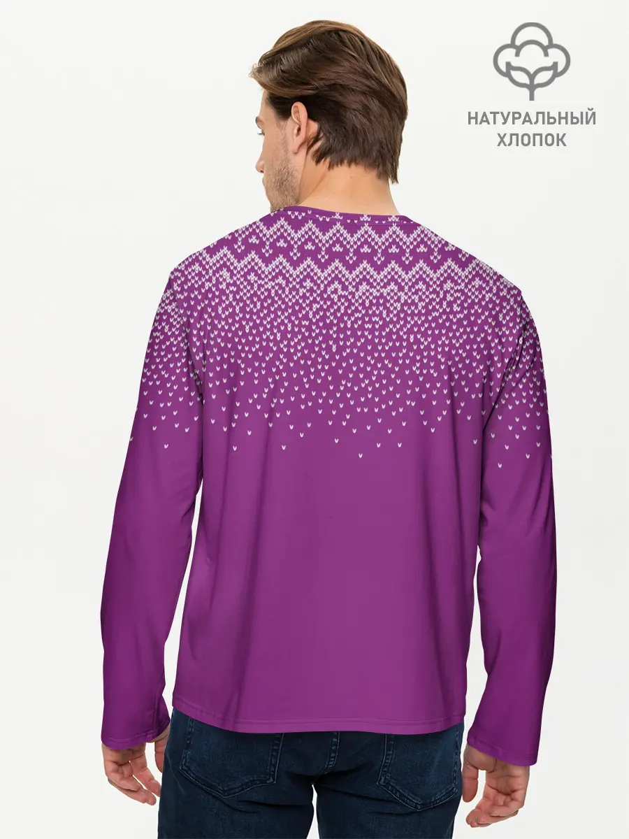 Мужской лонгслив базовый / Новогодний дом. (P007_P004ooo3032399, P004ooo3032399)