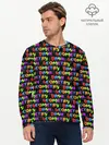 Мужской лонгслив базовый / GEOMETRY DASH / УЗОР / PATTERN (P007_P004ooo3032409, P004ooo3032409)
