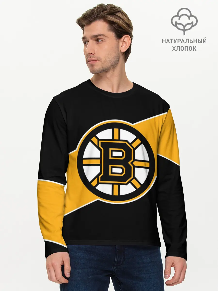 Мужской лонгслив базовый / Бостон Брюинз, Boston Bruins (P007_P004ooo3032869, P004ooo3032869)