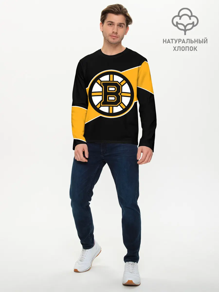 Мужской лонгслив базовый / Бостон Брюинз, Boston Bruins (P007_P004ooo3032869, P004ooo3032869)