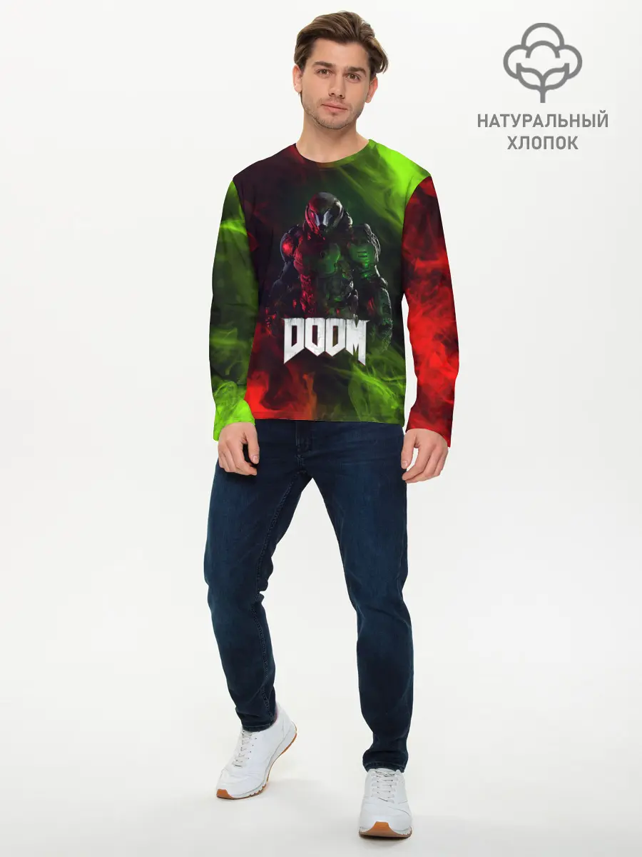 Мужской лонгслив базовый / Doomguy | Doom (P007_P004ooo3033589, P004ooo3033589)