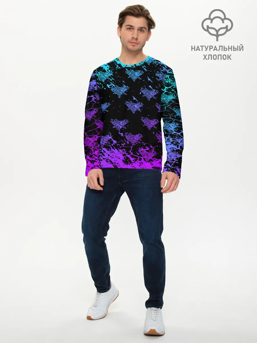 Мужской лонгслив базовый / Velial Squad | neon (P007_P004ooo3033343, P004ooo3033343)