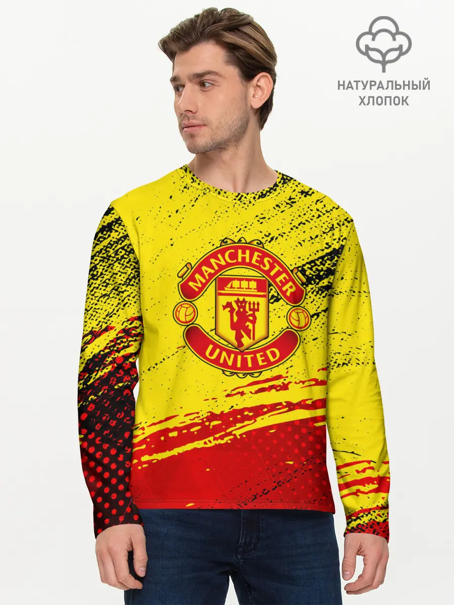 Мужской лонгслив базовый / Manchester United Футбольный клуб. (P007_P004ooo3036281, P004ooo3036281)
