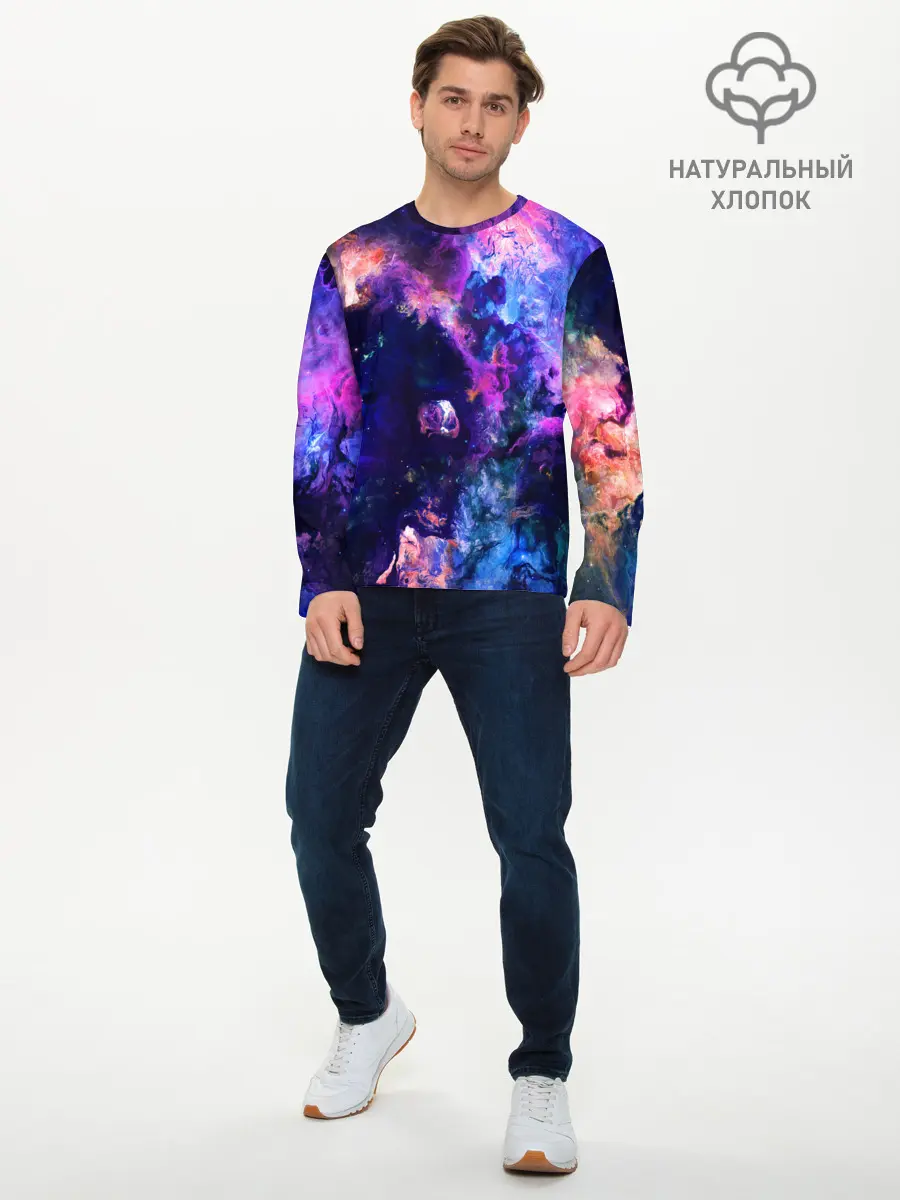Мужской лонгслив базовый / НЕОНОВЫЕ КОСМОС / NEON SPACE (P007_P004ooo3036335, P004ooo3036335)
