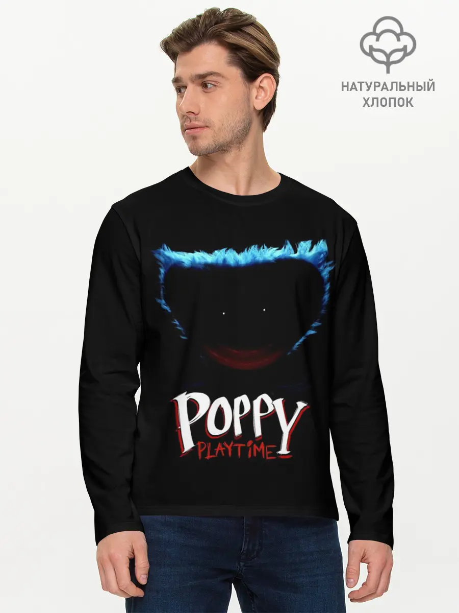 Мужской лонгслив базовый / Poppy Playtime | Huggy Wuggy (P007_P004ooo3037321, P004ooo3037321)