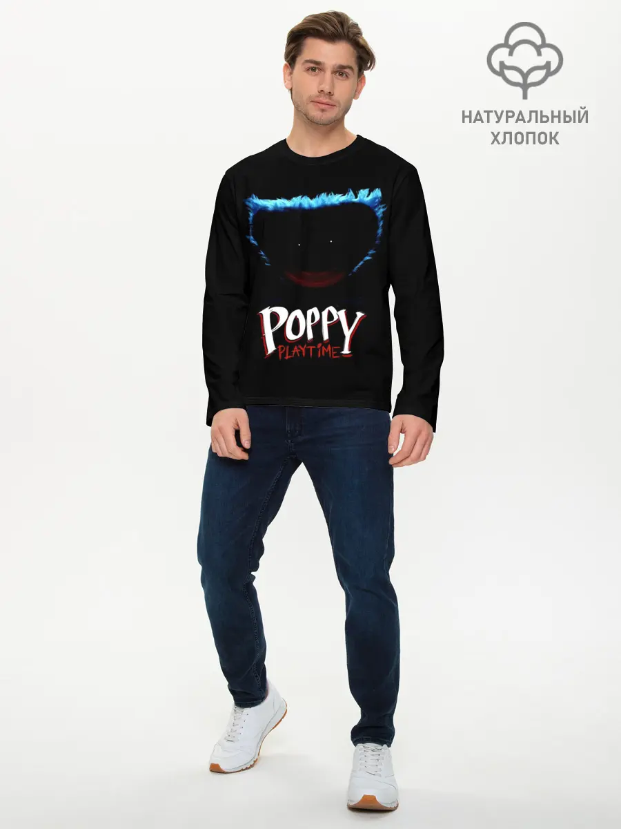 Мужской лонгслив базовый / Poppy Playtime | Huggy Wuggy (P007_P004ooo3037321, P004ooo3037321)