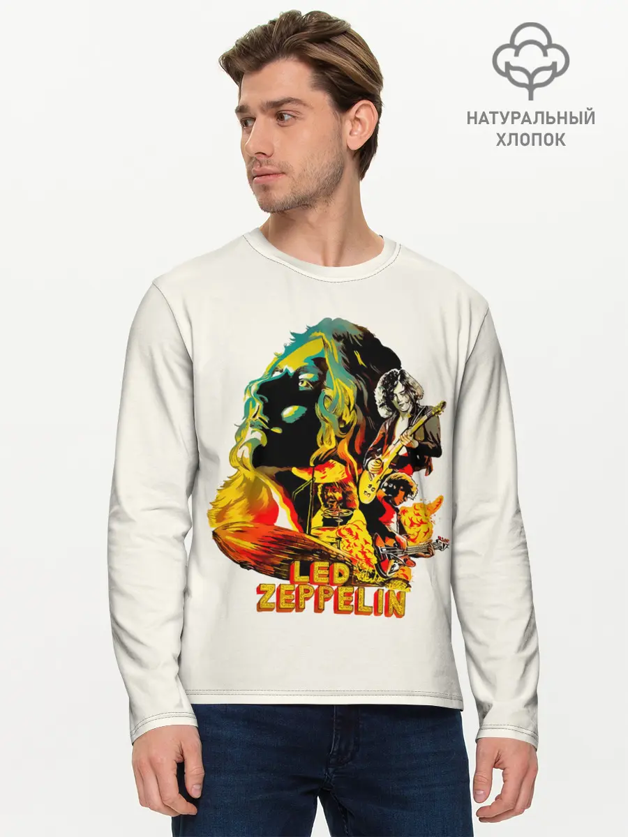 Мужской лонгслив базовый / Группа Led Zeppelin арт (P007_P004ooo3037339, P004ooo3037339)