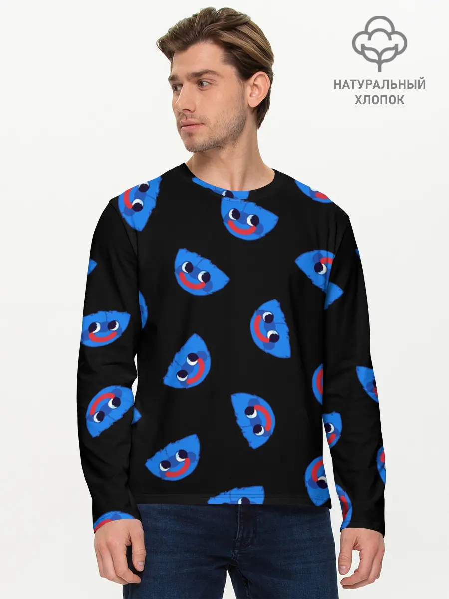 Мужской лонгслив базовый / Poppy Playtime - Huggy Wuggy (P007_P004ooo3037379, P004ooo3037379)