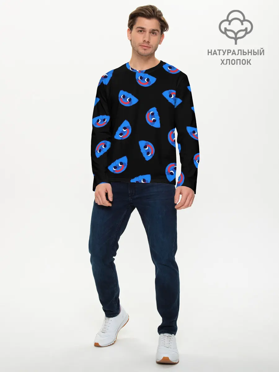 Мужской лонгслив базовый / Poppy Playtime - Huggy Wuggy (P007_P004ooo3037379, P004ooo3037379)