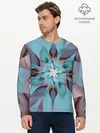 Мужской лонгслив базовый / Абстрактный цветок. Голубой. (P007_P004ooo3036821, P004ooo3036821)