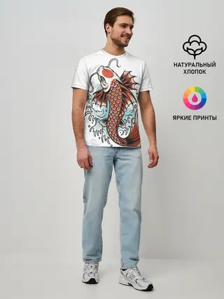 Мужская базовая футболка / Карп Кои