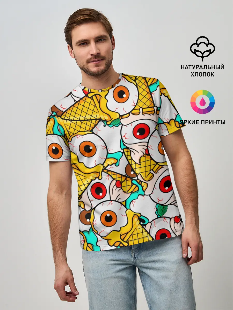 Мужская базовая футболка / Морожки с глазами