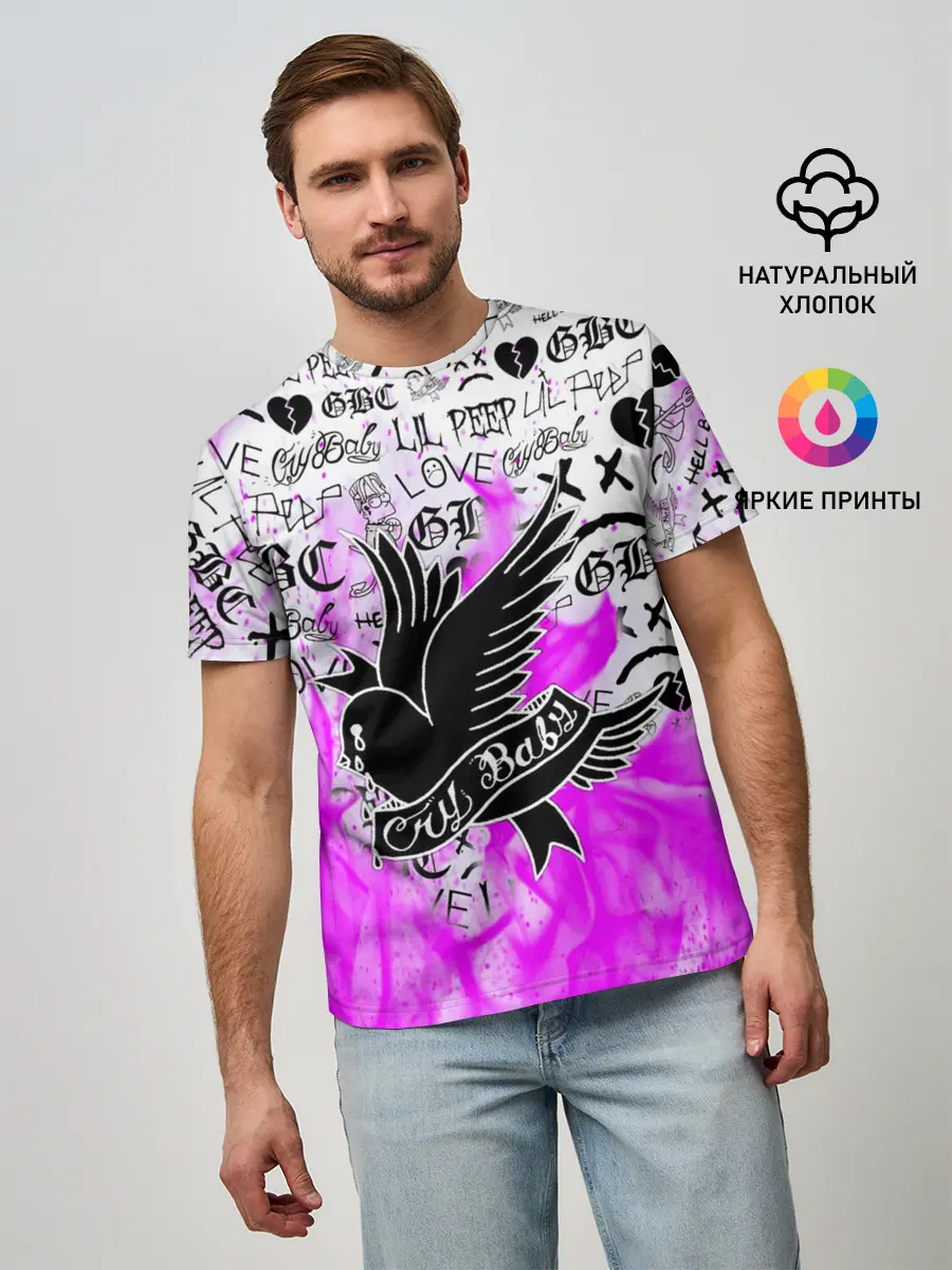 Мужская базовая футболка / CRY BABY LIL PEEP