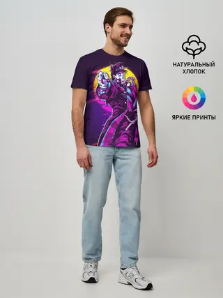 Мужская базовая футболка / Дзётаро указывает смазанный