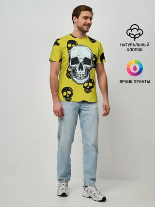 Мужская базовая футболка / Yellow Skulls