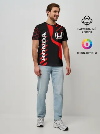 Мужская базовая футболка / HONDA / ХОНДА / СПОРТ
