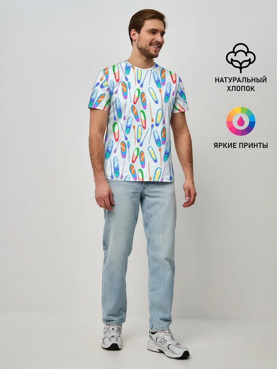 Мужская базовая футболка / доски для серфинга