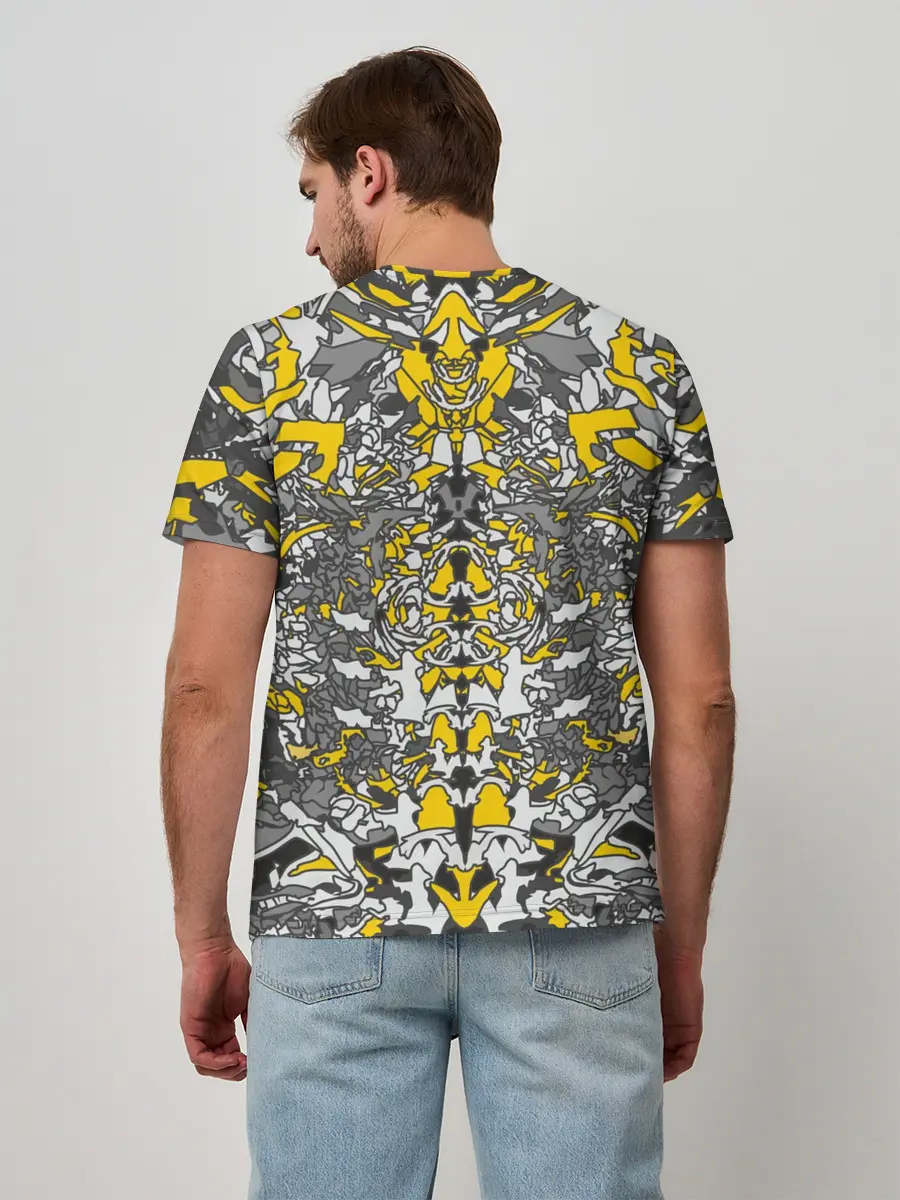 Мужская базовая футболка / Жёлтый каменный дракон