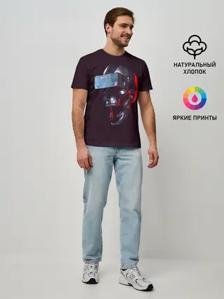 Мужская базовая футболка / Череп с VR