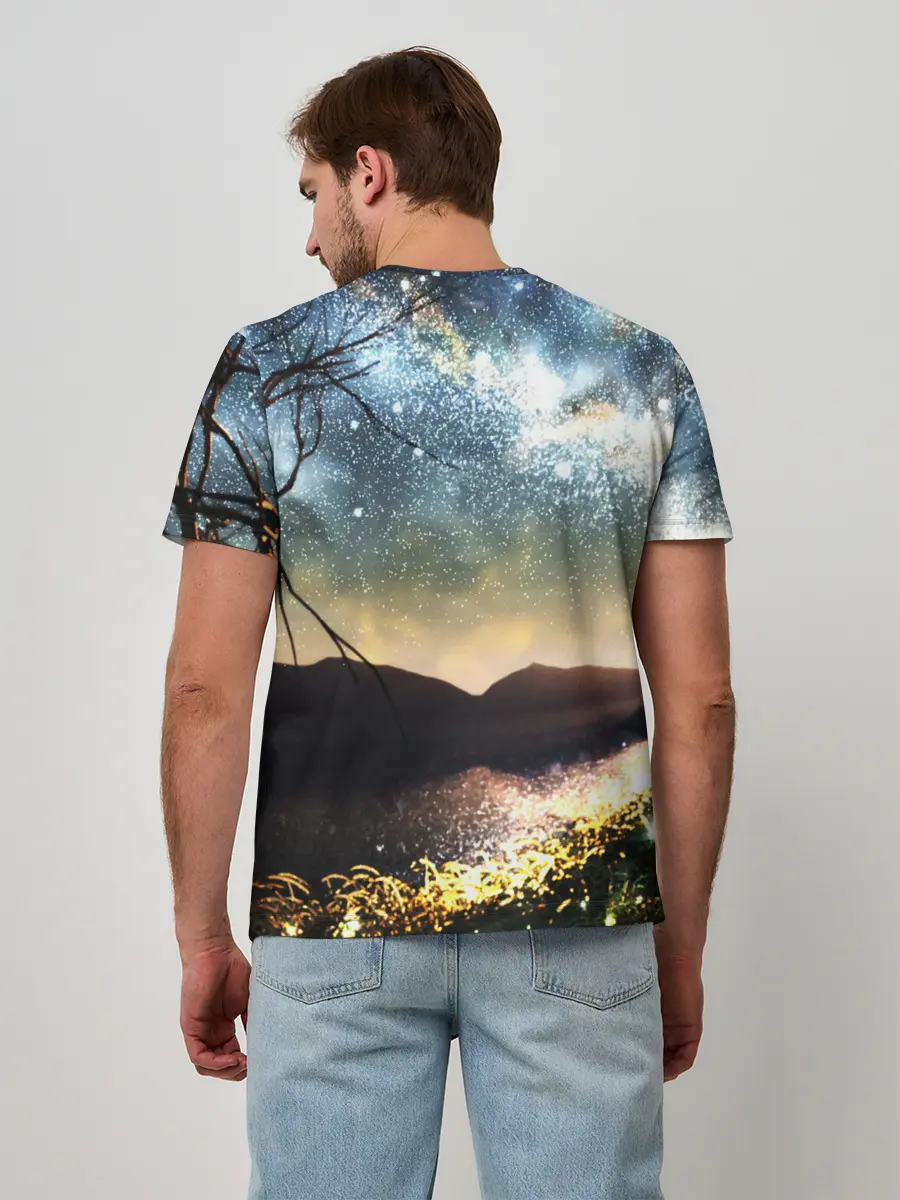 Мужская базовая футболка / Ночь в горах